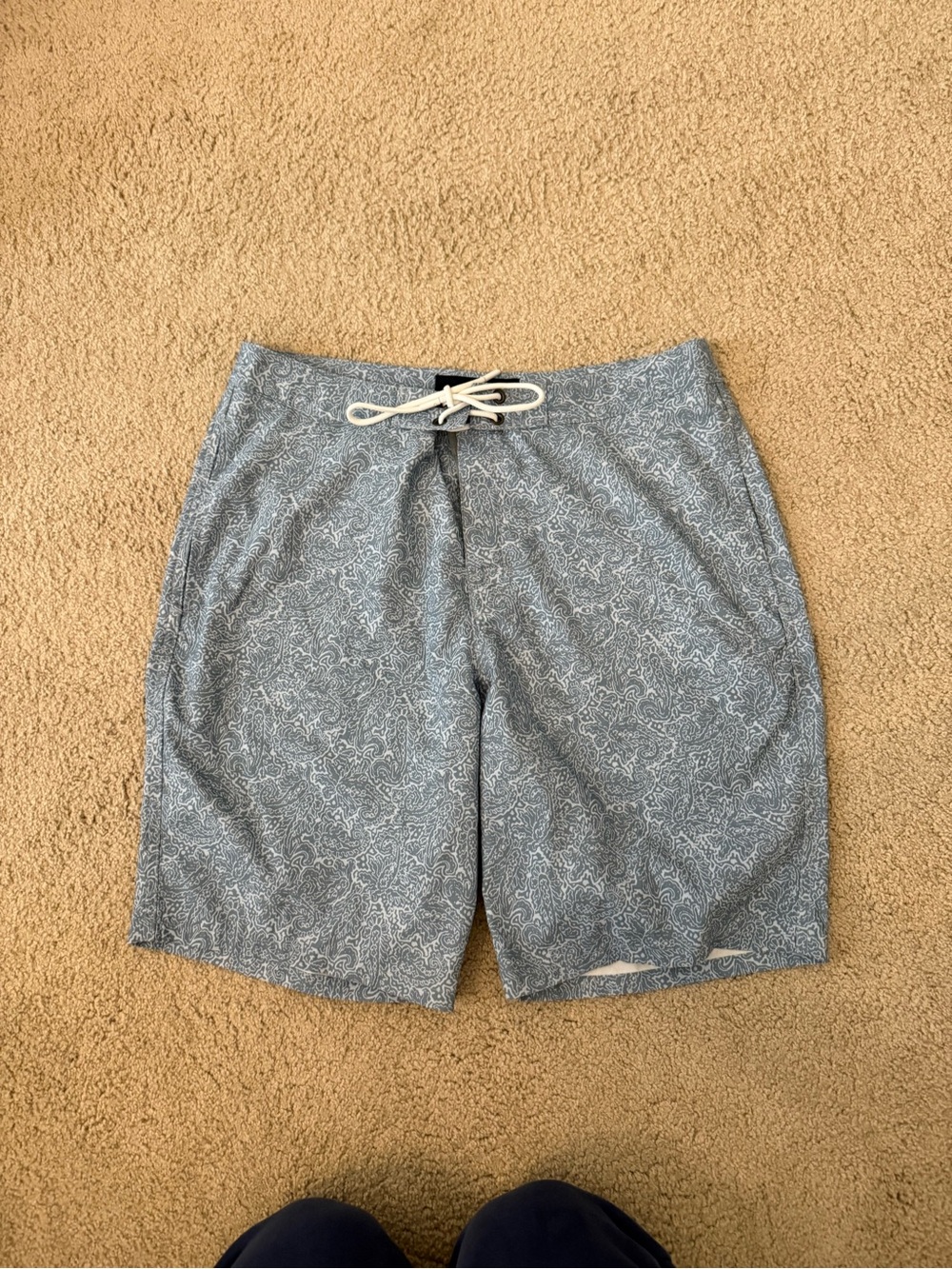 Abercrombie & Fitch Blue Paisley Swim Board Shorts